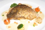 Pan fried sea bass