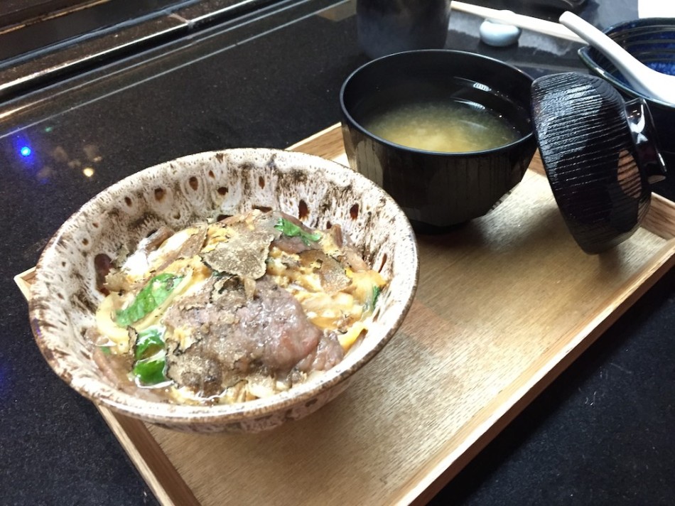 Kagoshima Beef and Black Truffle on Rice with Miso Soup (Winter Set)