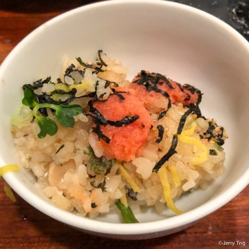 Mentaiko rice with soy sauce